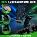 Adjustable dashboard suction phone holder