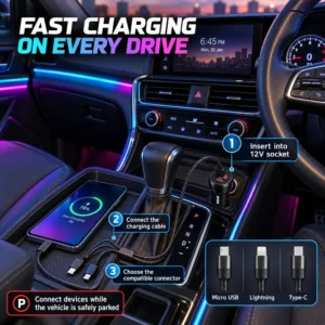 SOGO 38W Fast Car Charger Installed in Right-Hand-Drive Car