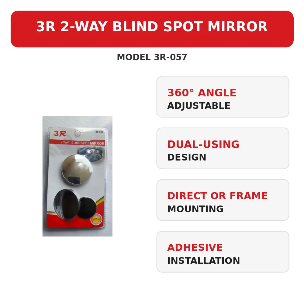 3R-057 blind spot mirror 360 degree adjustable angledegree adjustable features