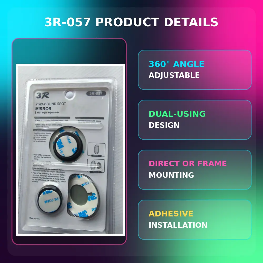 3R-057 blind spot mirror front view