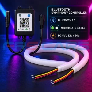 Bluetooth Symphony Controller with LED tubes for colourful daytime running lights
