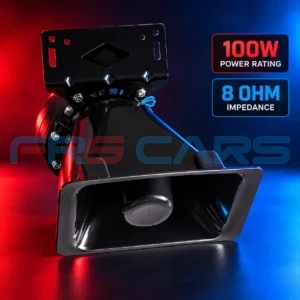 100W loud electronic horn with black speaker and controller