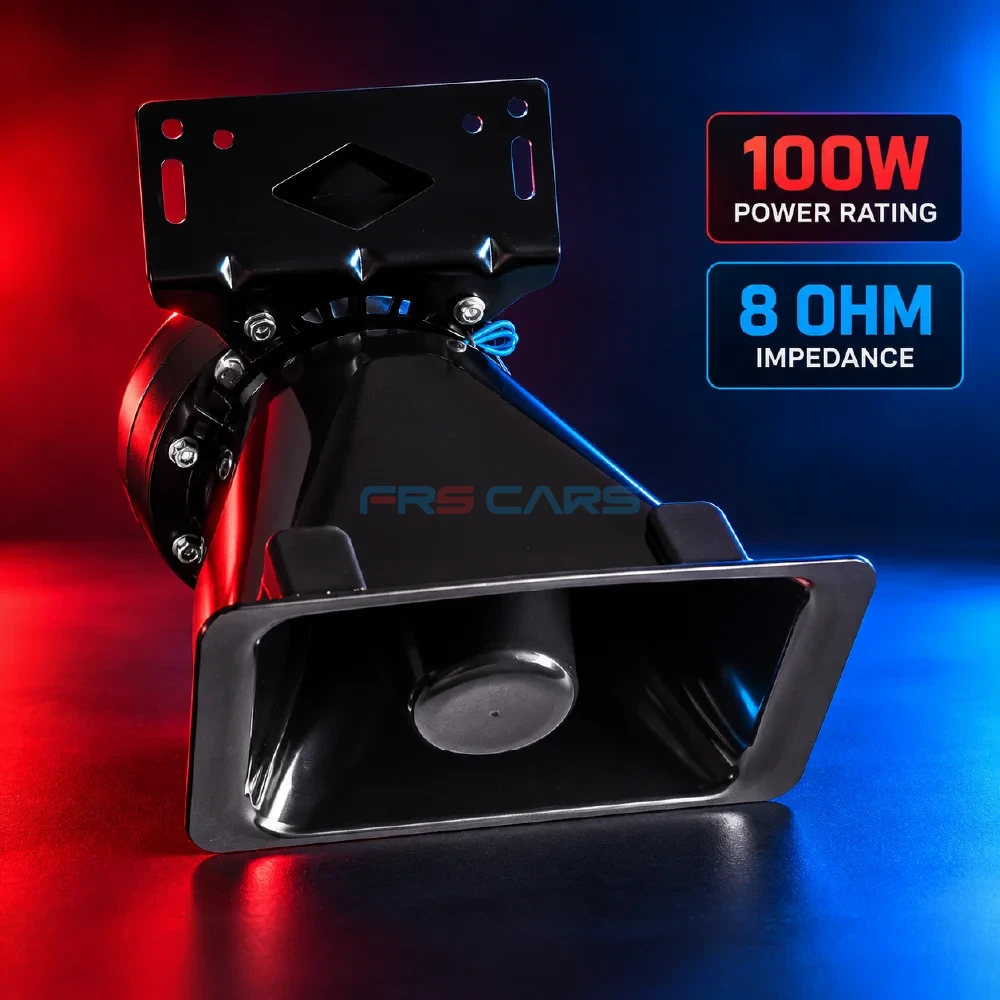 100W loud electronic horn with black speaker and controller