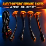 Amber daytime running lights 4-piece LED light set