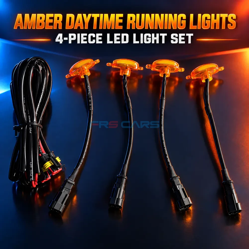 Amber daytime running lights 4-piece LED light set