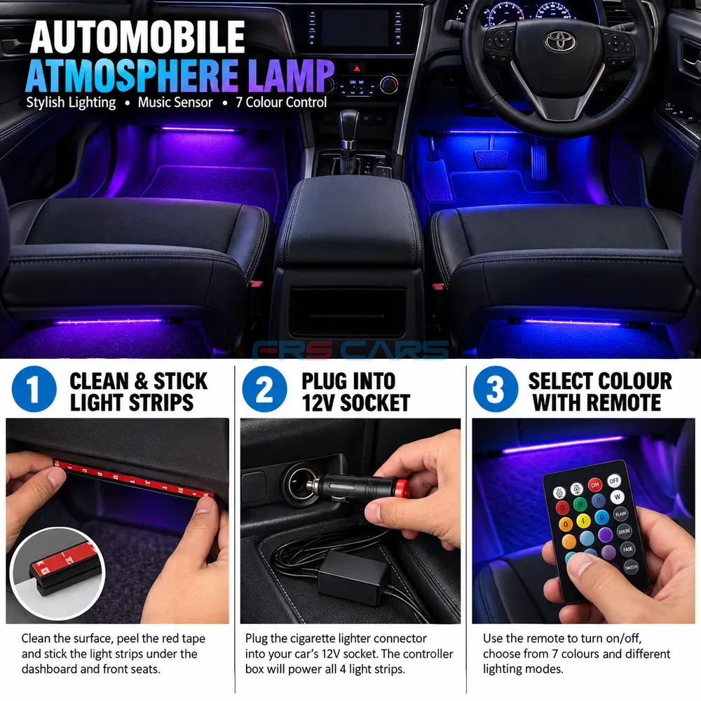 Ultimate Automobile Atmosphere Lamp 7-Color Car Ambient Light Kit
