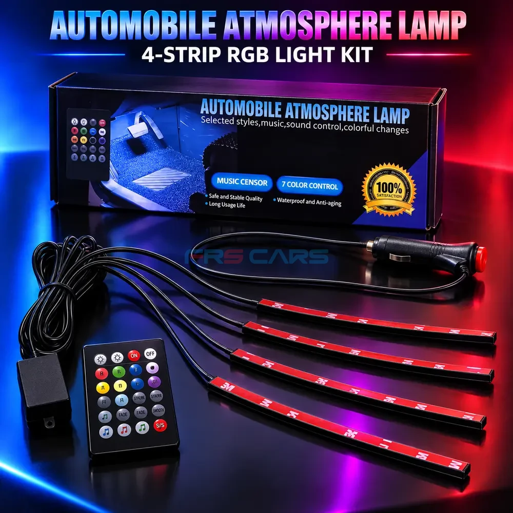 Automobile atmosphere lamp 4-strip RGB light kit