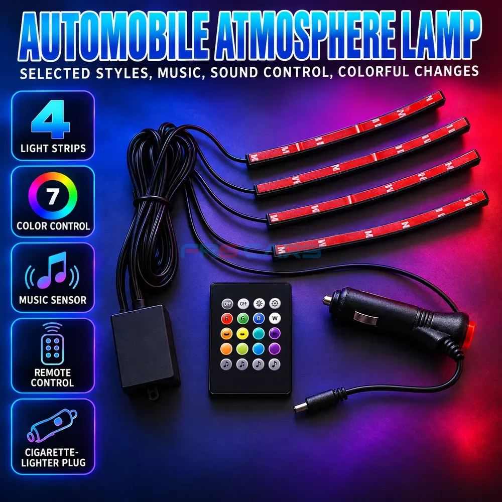 Ultimate Automobile Atmosphere Lamp 7-Color Car Ambient Light Kit