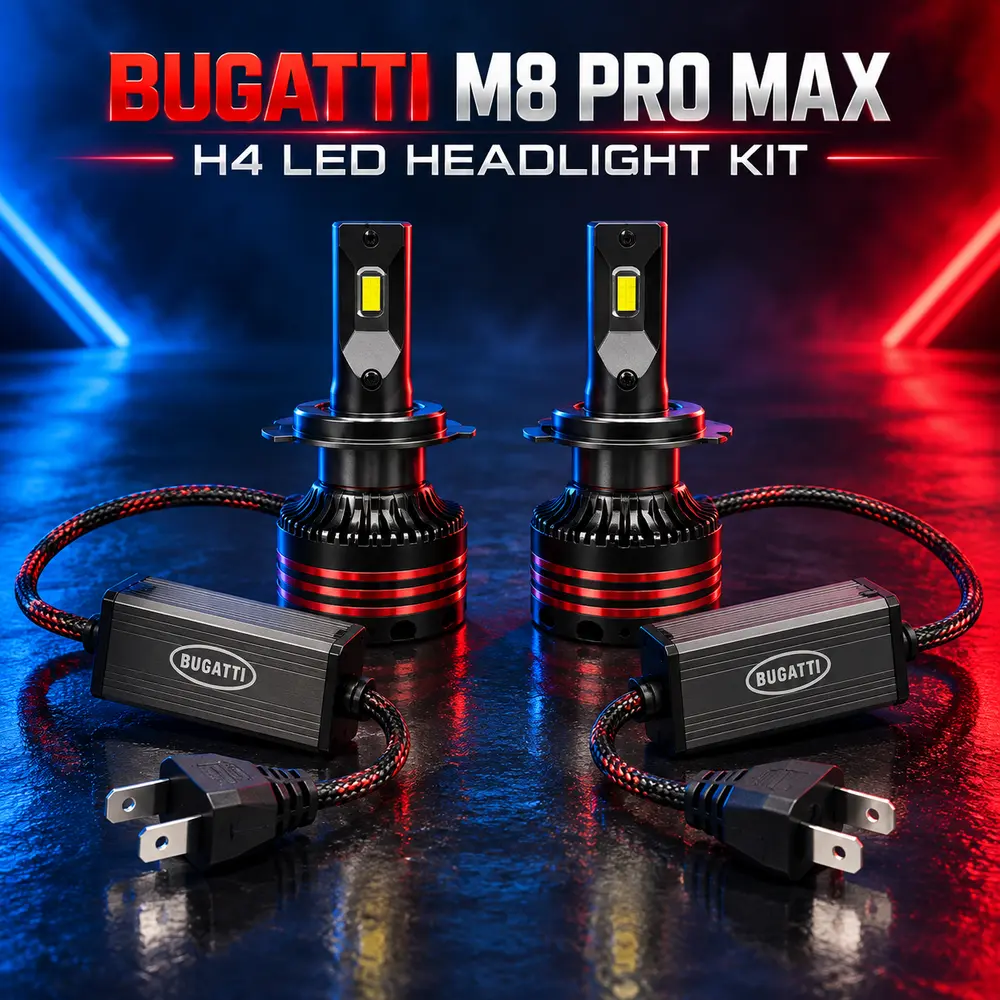 Bugatti M8 Pro Max H4 LED headlight kit with external drivers