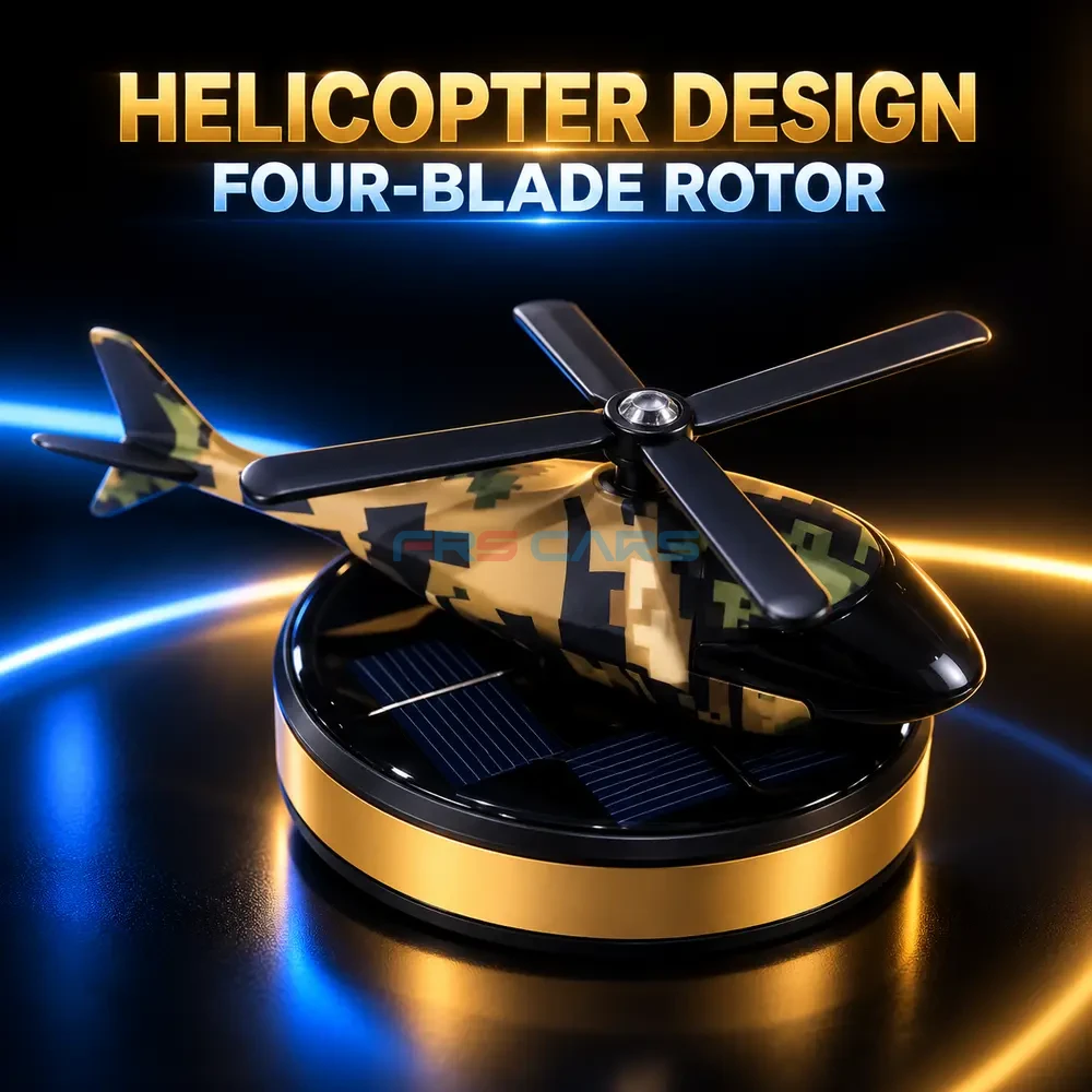 Camouflage helicopter aroma therapy accessory with four-blade rotor