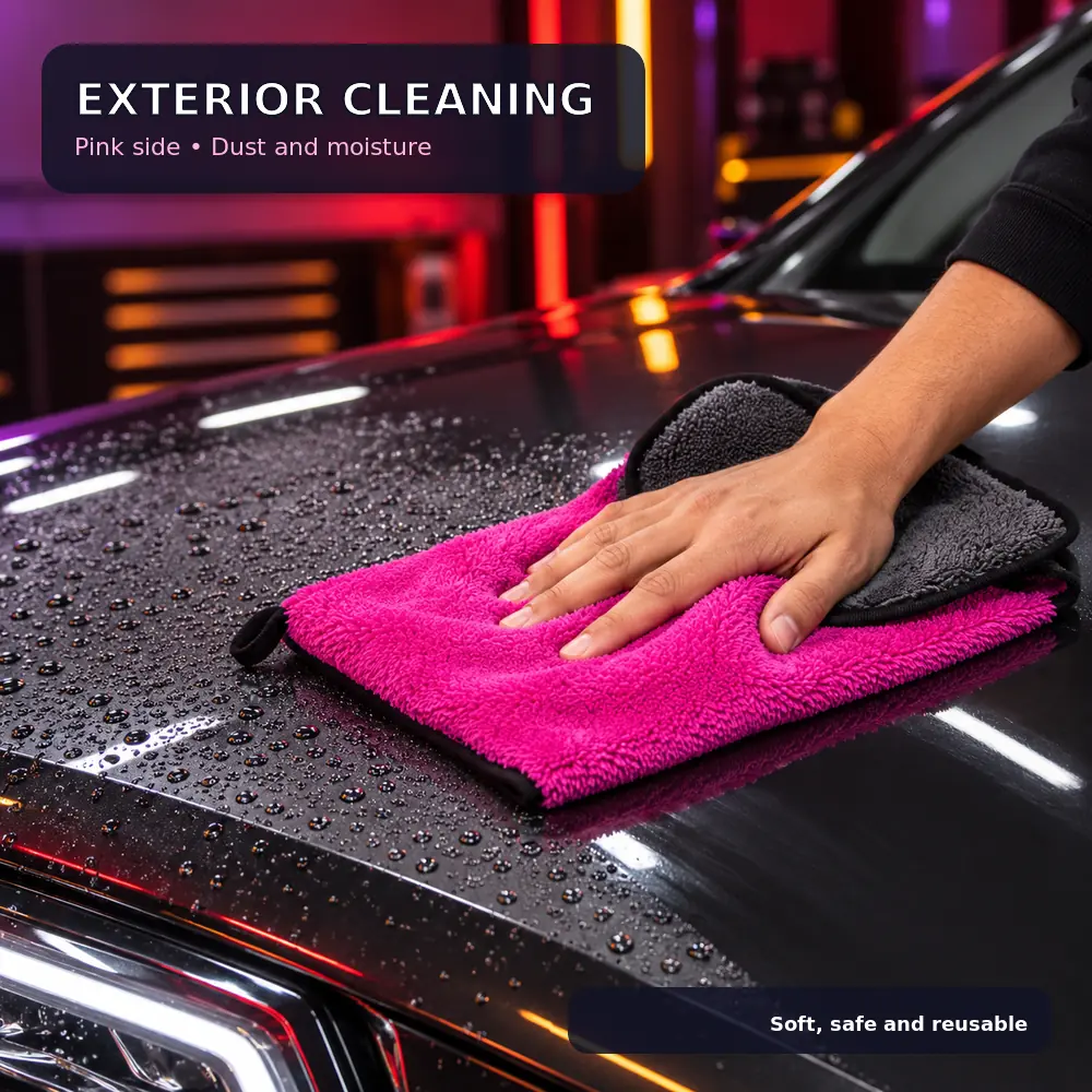 Flamingo 2-in-1 Premium Microfibre Luxury Towel – Pink & Grey