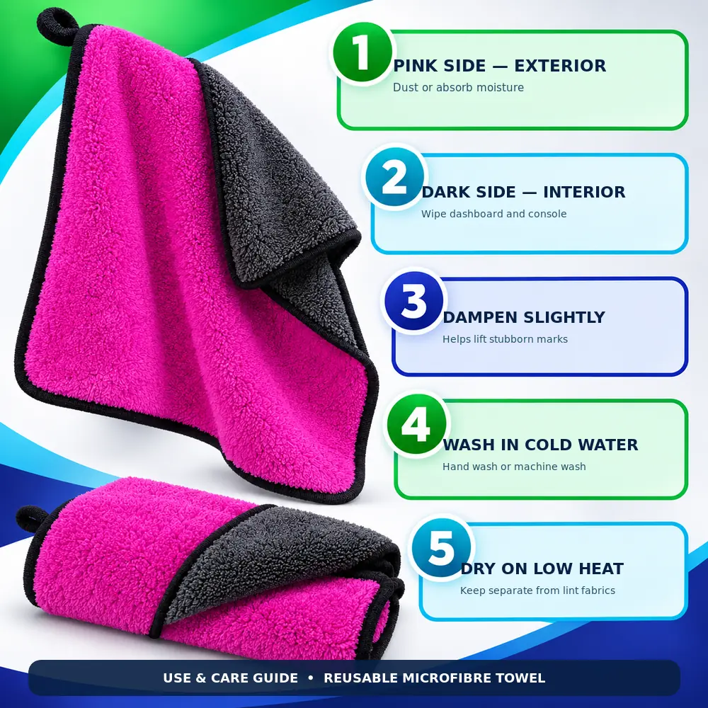 Flamingo microfibre luxury towel use and washing guide
