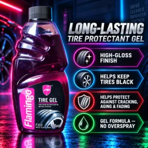 Flamingo Tire Gel F353 high-gloss protection features
