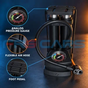 Manual Foot Pump with Analog Pressure Gauge