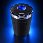 HT-852 black vehicle ashtray with blue center detail