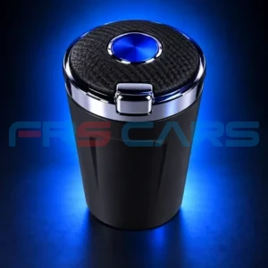 HT-852 black vehicle ashtray with blue center detail