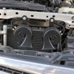 KingHorn dual car horns installed behind vehicle grille