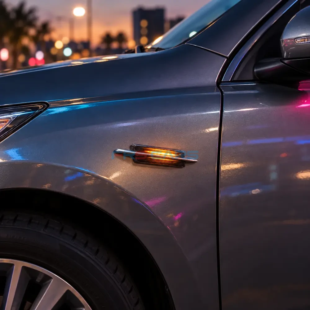 LYW-6120A LED side marker lamp installed on car fender