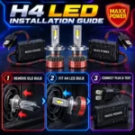 Maxx Power H4 LED headlight installation guide