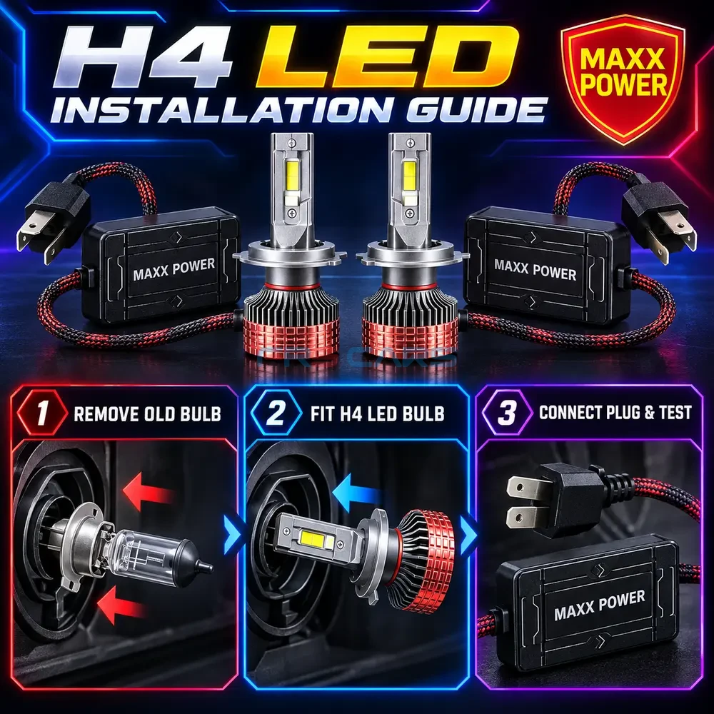 Maxx Power H4 LED headlight installation guide