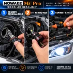 NOWAKE M8 Pro 9005 LED headlight installation guide