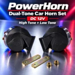 PowerHorn dual tone snail car horn set 12V