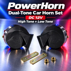 PowerHorn dual tone snail car horn set 12V