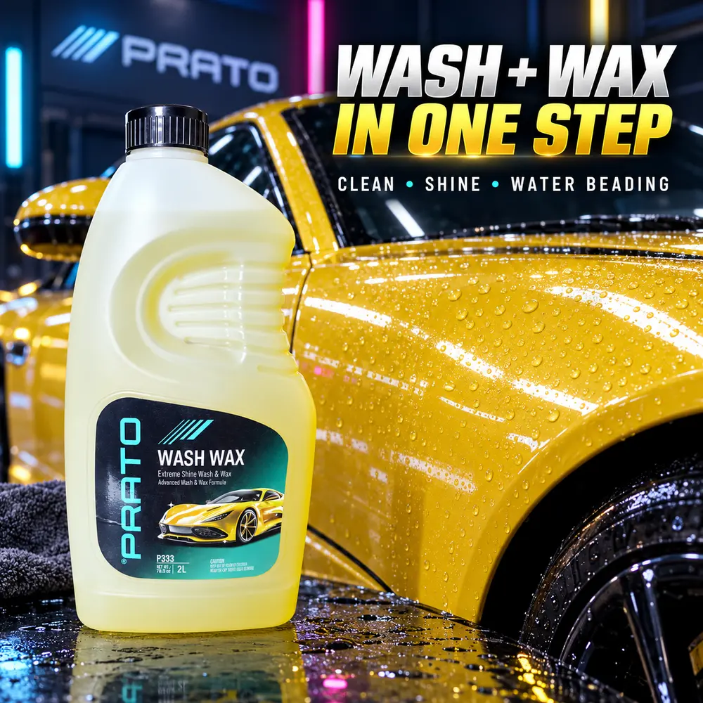 PRATO Wash Wax P333 wash shine and water beading result