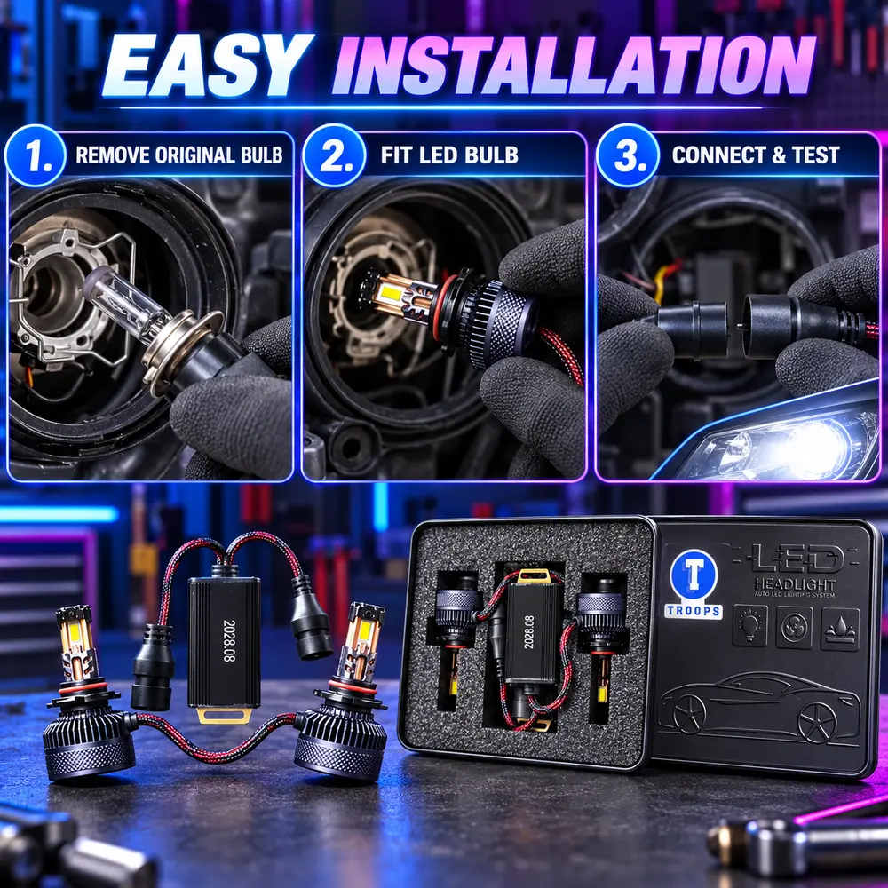 TROOPS Auto LED Lighting System – LED Headlight Kit