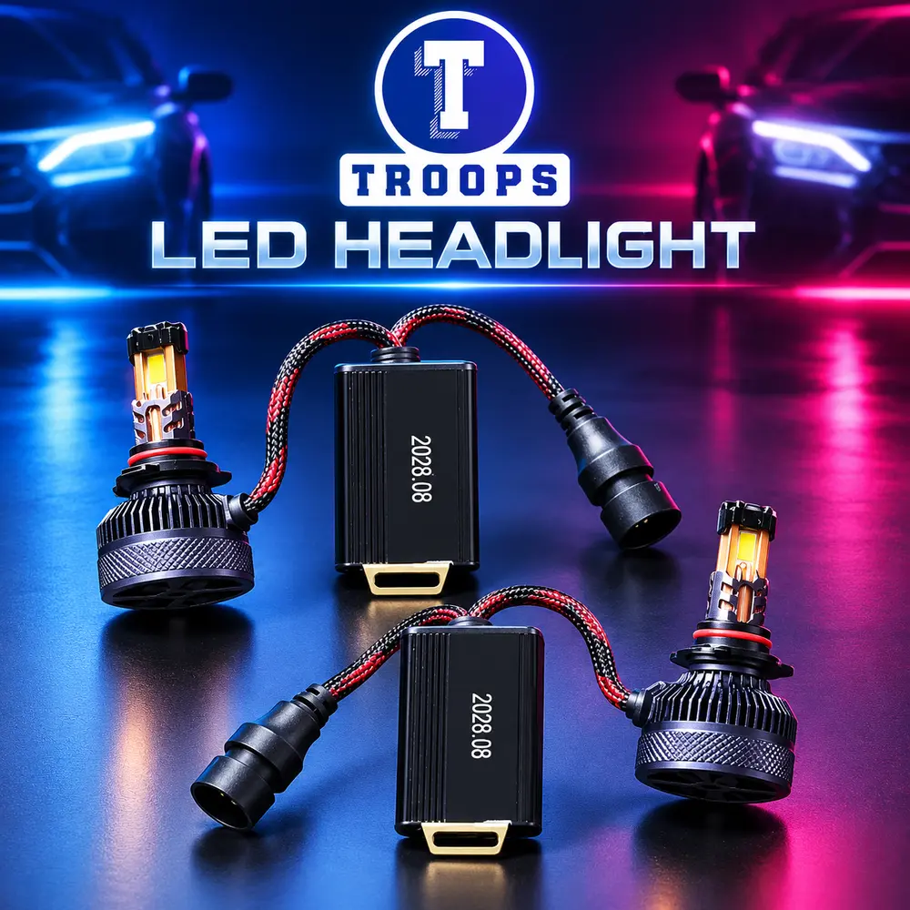 TROOPS LED headlight kit with two LED headlights