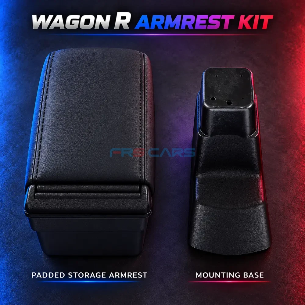 Black Padded Suzuki Wagon R Car Armrest with Storage