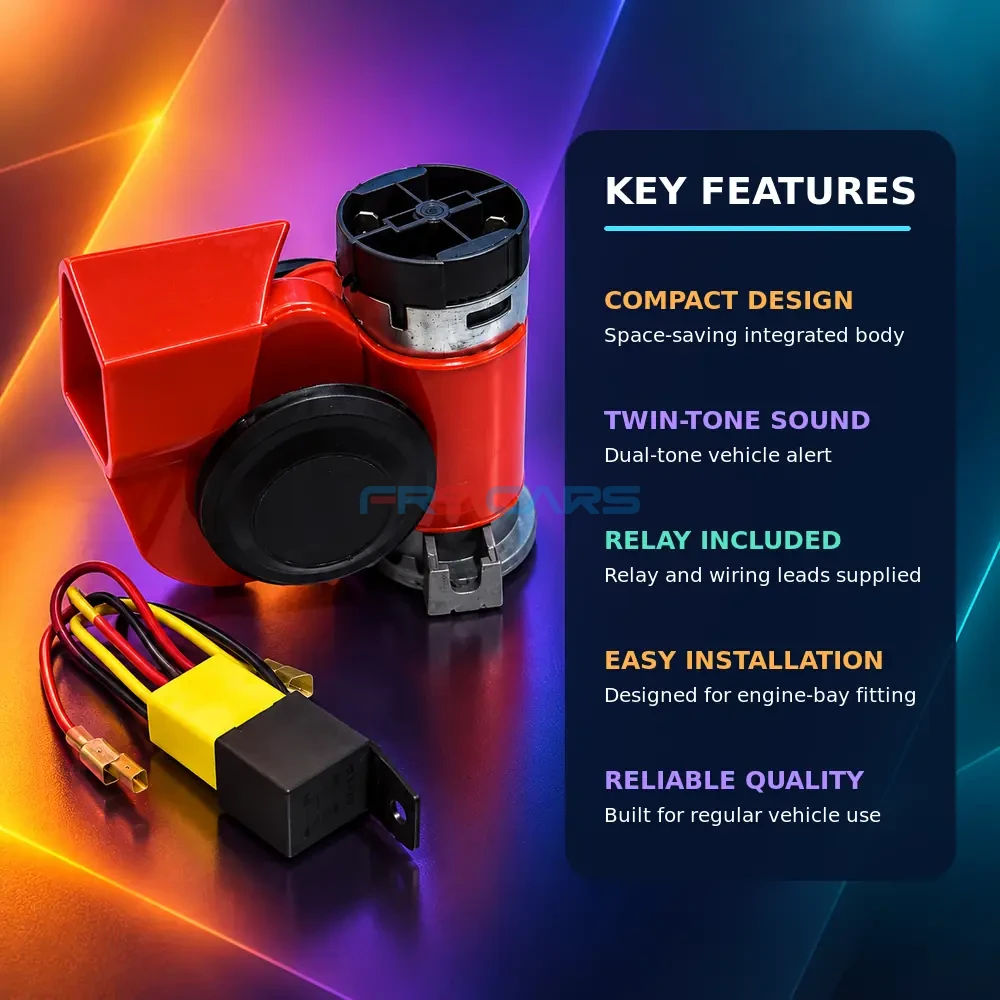 WRC Nautilus horn compact design twin-tone sound and relay features