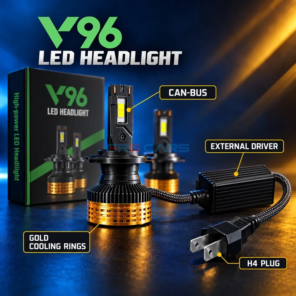 Y96 H4 LED headlight features and external driver
