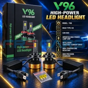 Y96 H4 LED headlight specifications and components