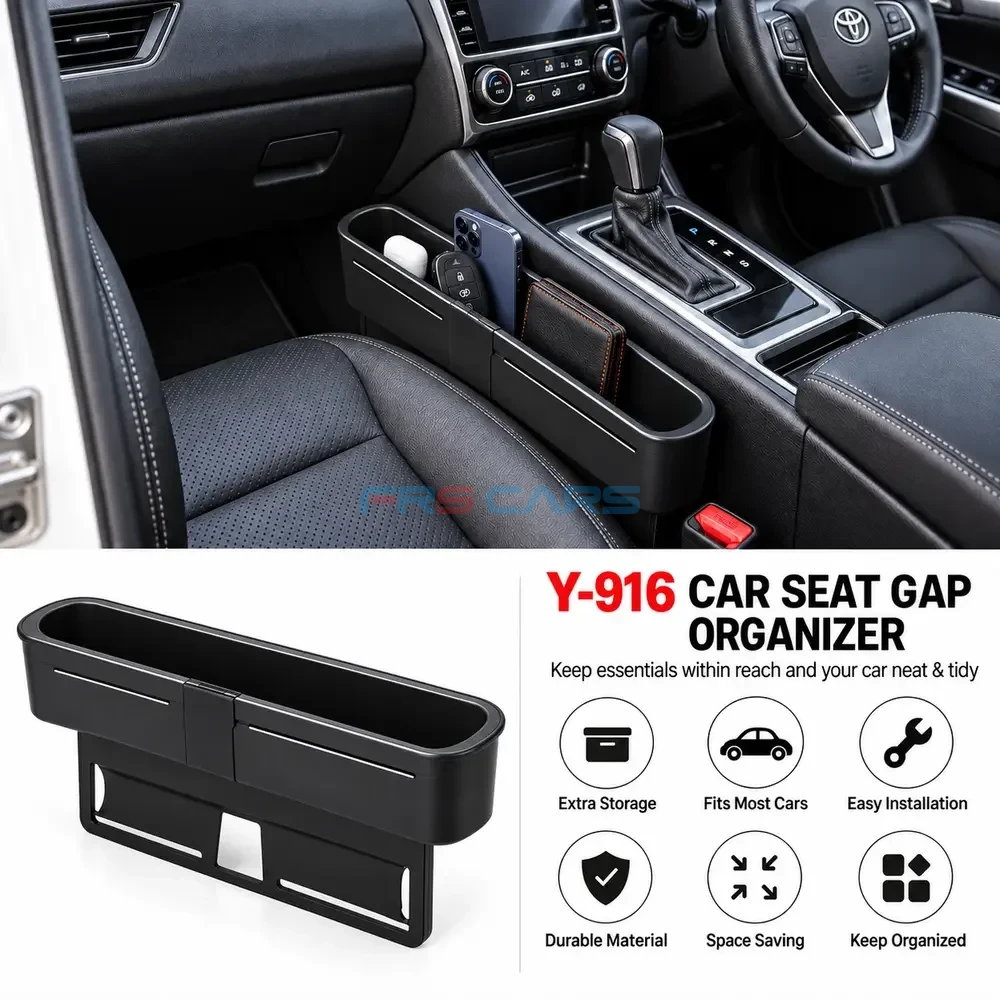 Black adjustable car interior organizer