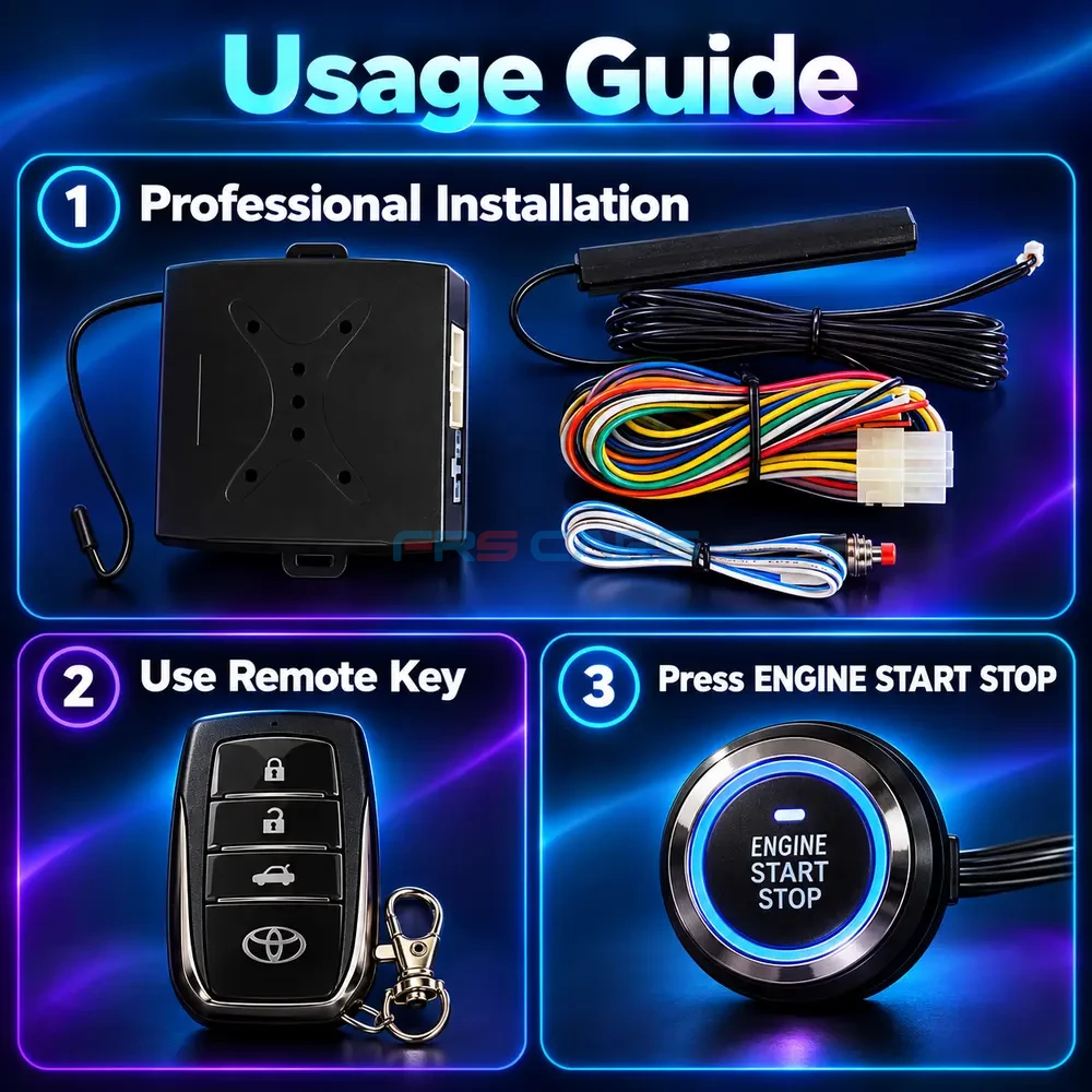 Keyless entry control module with push start button